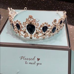 Crystal Sapphire Silver Tiara